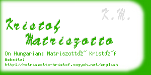 kristof matriszotto business card